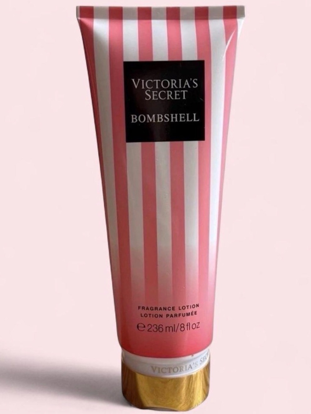 Victoria's Secret Bombshell Fragrance Lotion - Pink & White Stripes